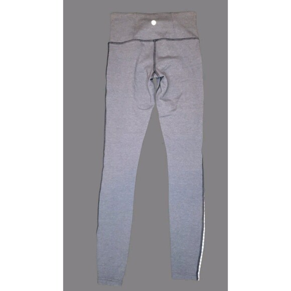 Lululemon Run Under Reversible Leggings Womens 4 Full Length Gray Black Athletic - Picture 3 of 13